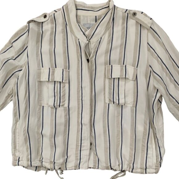 Rails Rowen Coco Stripe Linen Jacket Large - Picture 9 of 10